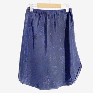 Vintage Navy Floral Jacquard Print Half Slip by Linda for Holt Renfrew / Small